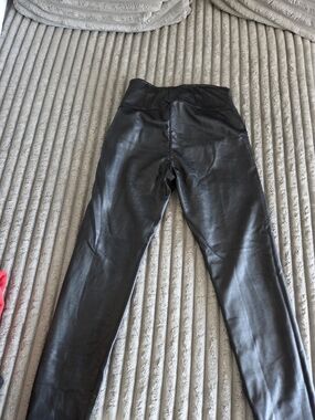 Armani Exchange Black Faux Leather Skinny Jeans